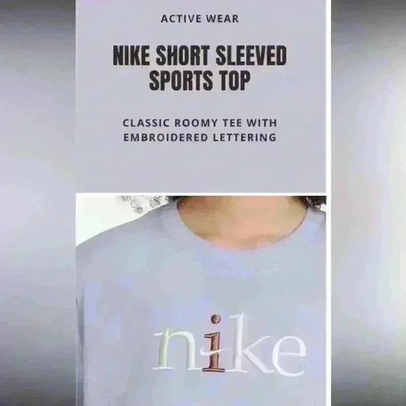 Nike The Nike Tee Loose Fit, Girls Youth Size XL, Lavender with Embroidered Logo - Picture 11 of 11